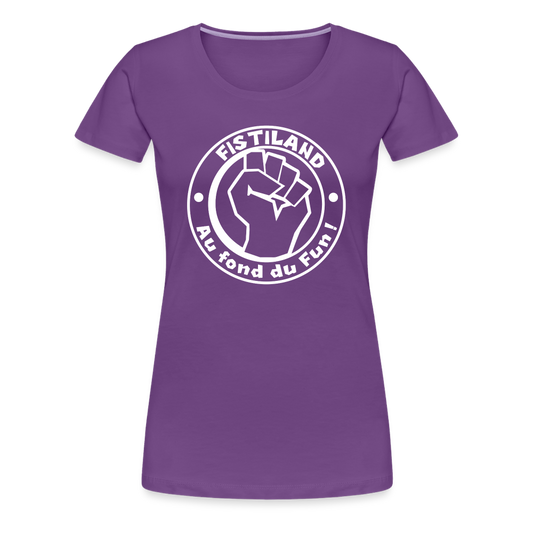 T-shirt Femme Violet FISTILAND Logo Circulaire Blanc - violet