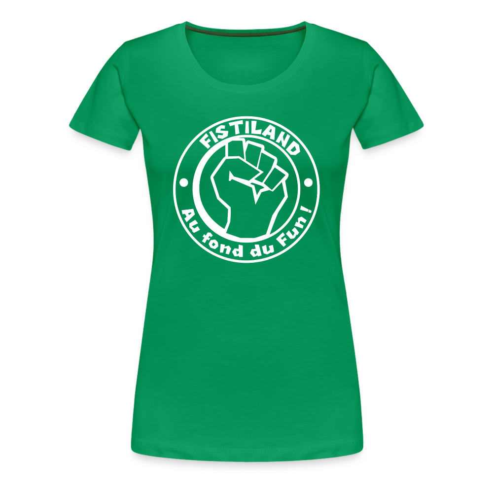 T-shirt Femme Vert FISTILAND Logo Circulaire Blanc - vert