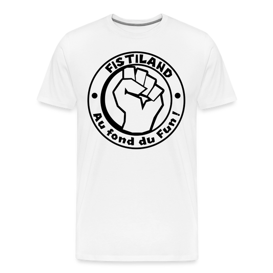 T-shirt Homme Blanc FISTILAND Logo Circulaire Noir - blanc